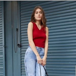 Brandy Melville Red Milena Sweater Vest